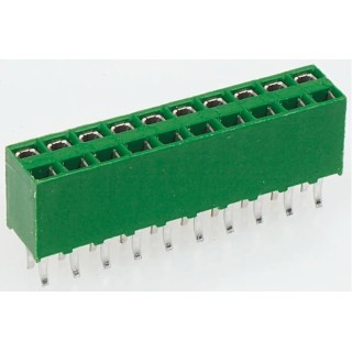 TE Connectivity AMPMODU HV100 Series 12-Contact 2-Row 2.54 mm Pitch Straight Through Hole PCB Socket HV100