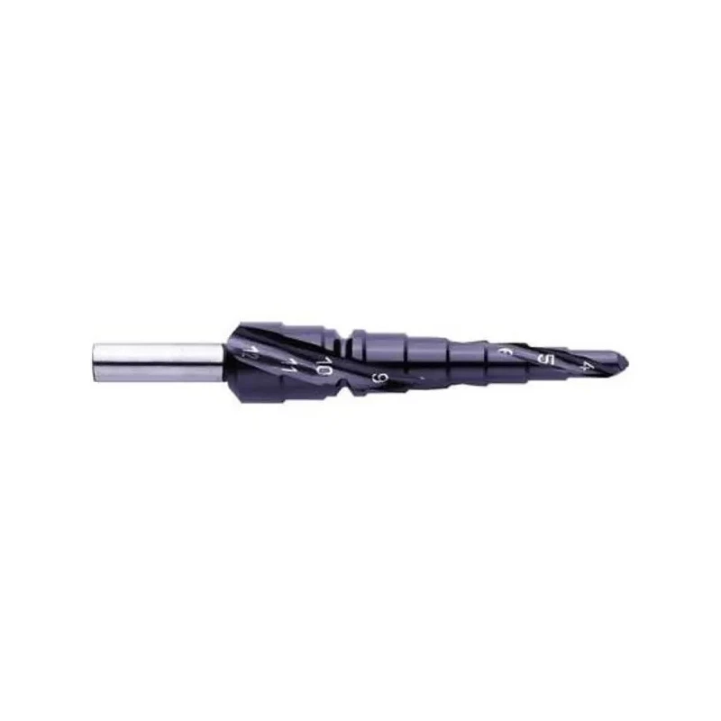 EXACT High Speed Steel Drill Bit Hex Shank 4 to 12 mm Diameter Titanium Aluminium Nitride Finish 4407021