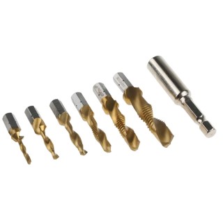 EXACT Tap & Drill Set, M10 Thread, Metric Standard, HSS, 7 Pieces 4405930
