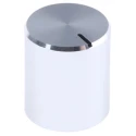 RS PRO 14 mm Knob Diameter Silver Aluminium Potentiometer Knob for 6.4 mm Shaft Circular 499-977