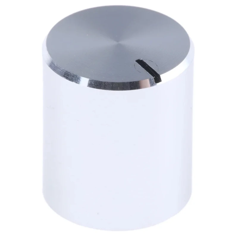 RS PRO 14 mm Knob Diameter Silver Aluminium Potentiometer Knob for 6.4 mm Shaft Circular 499-977