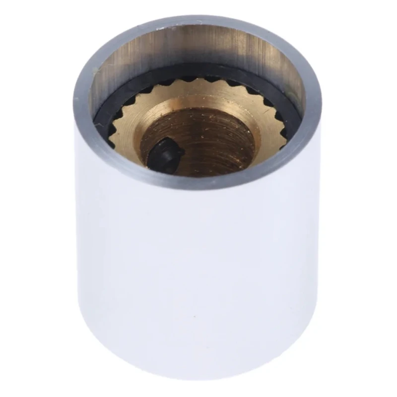 RS PRO 14 mm Knob Diameter Silver Aluminium Potentiometer Knob for 6.4 mm Shaft Circular 499-977