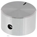 RS PRO 22 mm Diameter Silver Aluminium Potentiometer Knob for 4 mm Circular Shaft 499-999