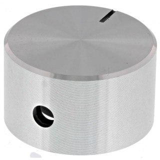 RS PRO 22 mm Diameter Silver Aluminium Potentiometer Knob for 4 mm Circular Shaft 499-999