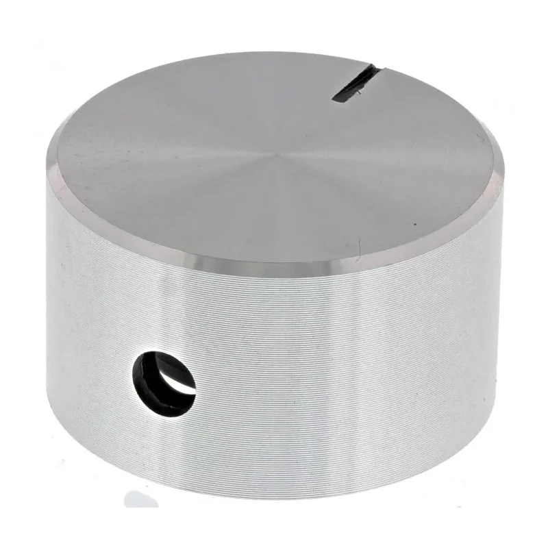 RS PRO 22 mm Diameter Silver Aluminium Potentiometer Knob for 4 mm Circular Shaft 499-999