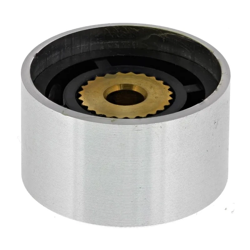 RS PRO 22 mm Diameter Silver Aluminium Potentiometer Knob for 4 mm Circular Shaft 499-999