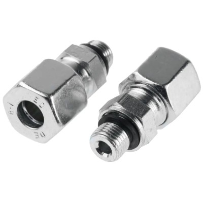 Parker Hydraulic Fitting Male G 90°, Steel Zinc Plated 8 mm Hose ID GE08LR1/8EDCF