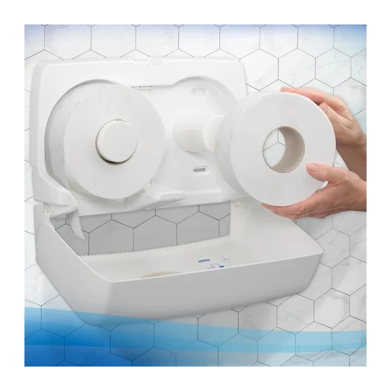 Hostess Commercial Jumbo Toilet Roll 12 Rolls 6000 Sheets 2-Ply 32g/m² Core 76mm Roll Diameter 198mm Series Scott 8614