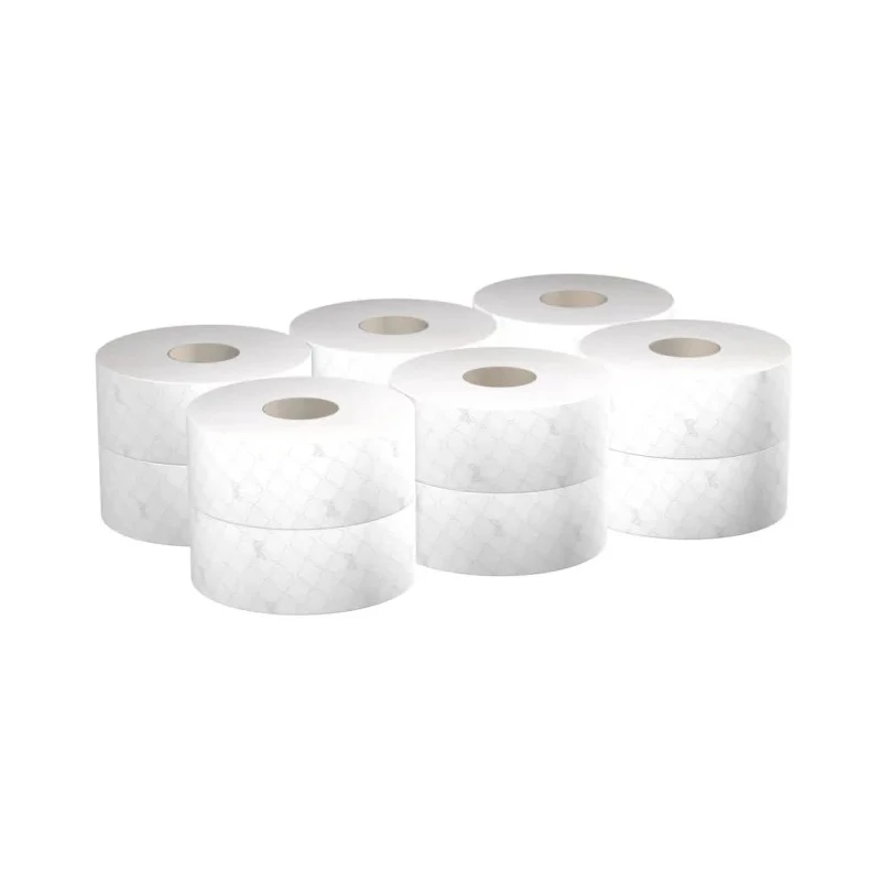 Hostess Commercial Jumbo Toilet Roll 12 Rolls 6000 Sheets 2-Ply 32g/m² Core 76mm Roll Diameter 198mm Series Scott 8614