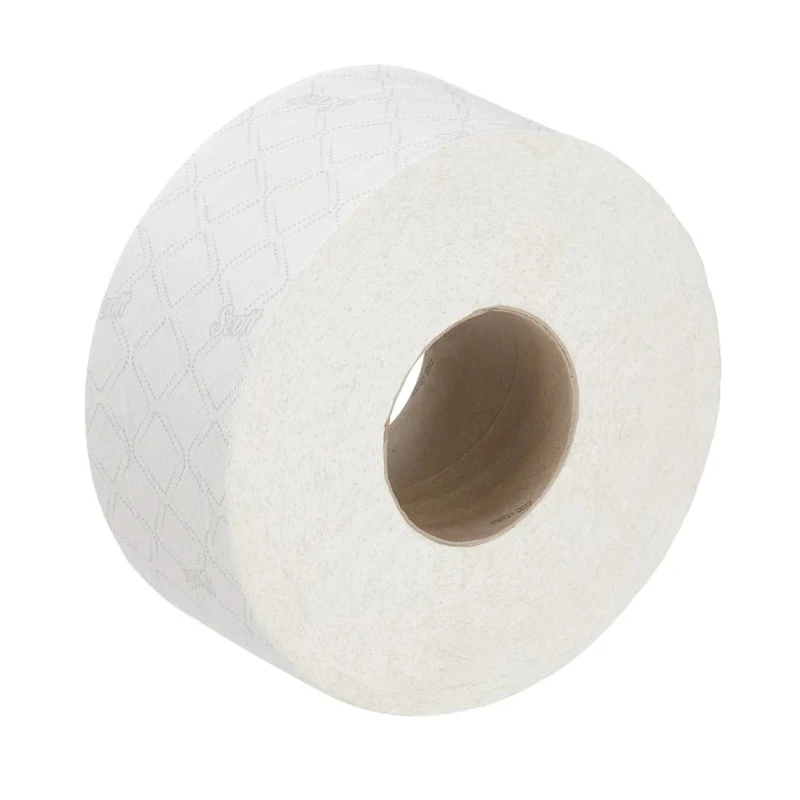 Hostess Commercial Jumbo Toilet Roll 12 Rolls 6000 Sheets 2-Ply 32g/m² Core 76mm Roll Diameter 198mm Series Scott 8614