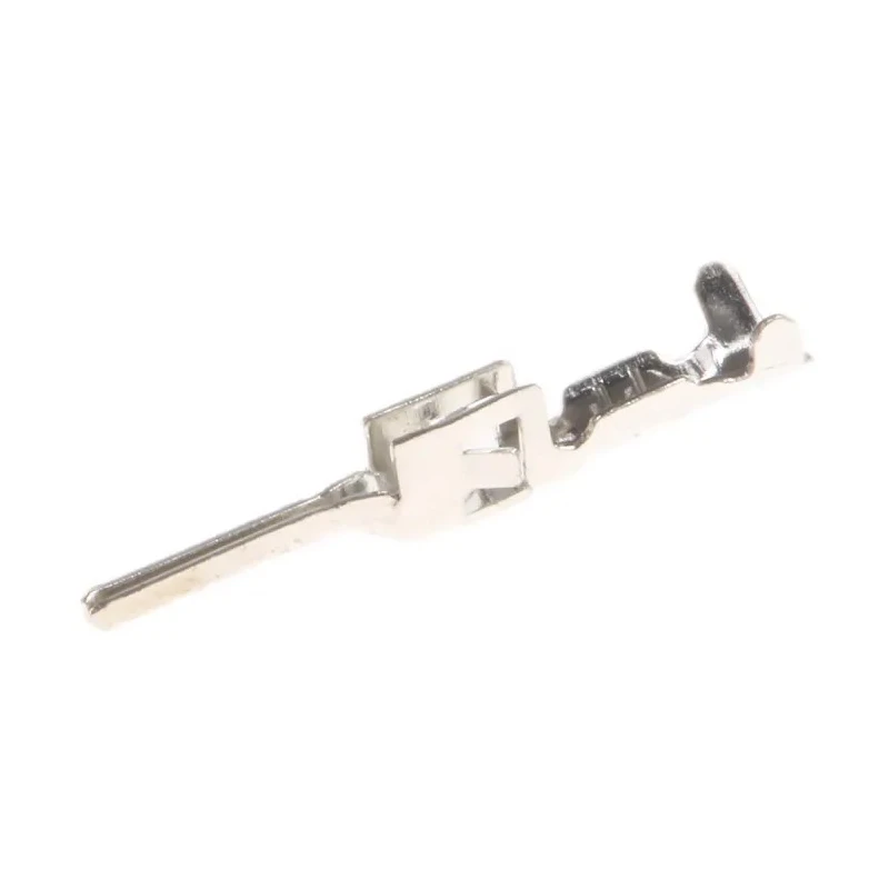 TE Connectivity Micro MATE-N-LOK Series Male Crimp Terminal, 30 AWG Min Crimp, 26 AWG Max, Brass Contact, Bright 1-794613-0