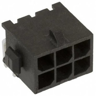 TE Connectivity Micro MATE-N-LOK Series Right Angle Through Hole PCB Header 6 Contacts 3 mm Pitch 2 Row Shrouded 3-794618-6