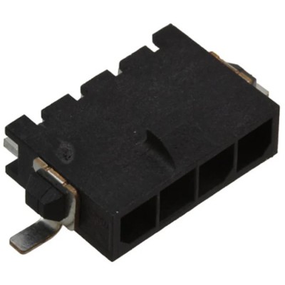 TE Connectivity Micro MATE-N-LOK Series Right Angle Surface PCB Header 4 Contact 3 mm Pitch 1 Row Shrouded 2-1445057-4