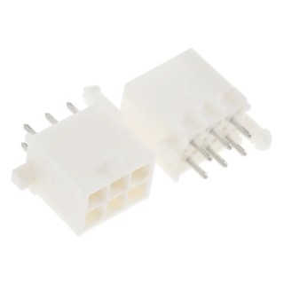 TE Connectivity Mini-Universal MATE-N-LOK Series Straight Through Hole PCB Header, 6 Contact(s), 4.14 mm Pitch, 2 1-770178-0