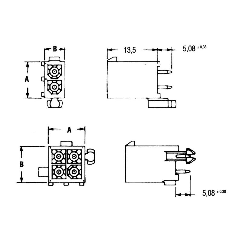 TE Connectivity Mini-Universal MATE-N-LOK Series Straight Through Hole PCB Header, 6 Contact(s), 4.14 mm Pitch, 2 1-770178-0