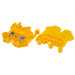 RS PRO DIN Rail Terminal Block Yellow, 0.2mm² to 2.5mm², 1-Level, Screw Termination 501-641