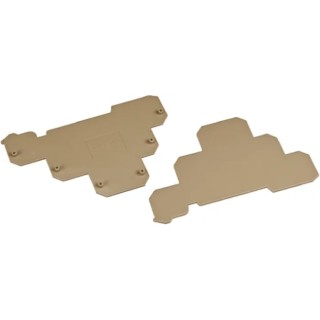 RS PRO End Cover for Use with DIN Rail Terminal Blocks Model 501-774, Polyamide 66, Beige, RoHS Compliant