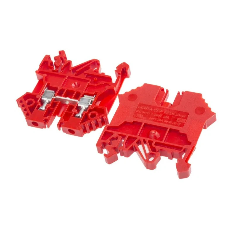 RS PRO Red DIN Rail Terminal Block 0.2 to 2.5 mm², 24 A, 800 V, 1-Level 501-821