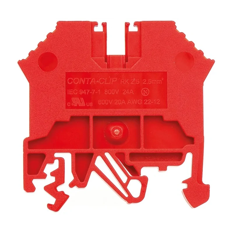 RS PRO Red DIN Rail Terminal Block 0.2 to 2.5 mm², 24 A, 800 V, 1-Level 501-821