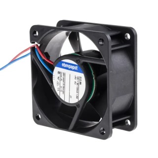ebm-papst 600 N Series Ball Bearing DC Axial Fan 12V DC 1.5 W 125 mA 42 m³/h 5100 RPM 60 mm x 60 mm x 25.4 mm 612NN