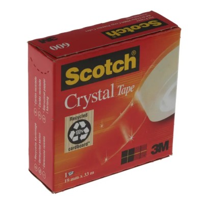 3M Office Clear Scotch Crystal Office Tape 19mm Width x 33m Length CRYSTAL