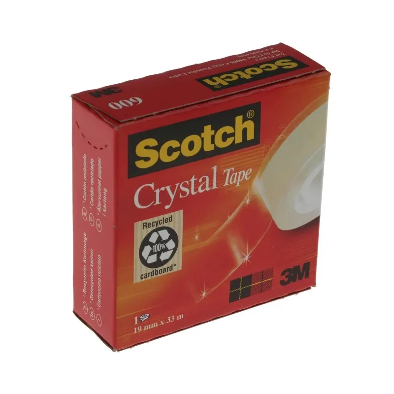 3M Office Clear Scotch Crystal Office Tape 19mm Width x 33m Length CRYSTAL