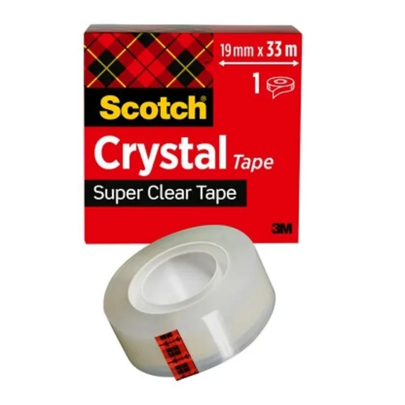 3M Office Clear Scotch Crystal Office Tape 19mm Width x 33m Length CRYSTAL