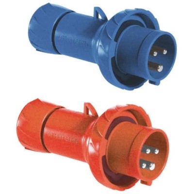 Schneider Electric Mureva IP67 Red Cable Mount 3P+PE Straight Industrial Power Connector 32A 415V 