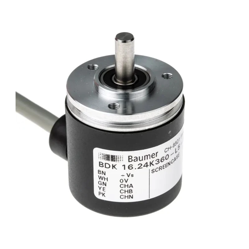 Baumer BDK Series Optical Incremental Encoder 30V dc, 360 PPR, HTL/Push Pull Signal, Solid Shaft 5 mm BDK 16.24K360-L5-5