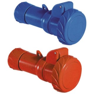 Schneider Electric Industrial Power Connector 32A 415V IP67 Red Cable Mount 3P+PE Pratika 