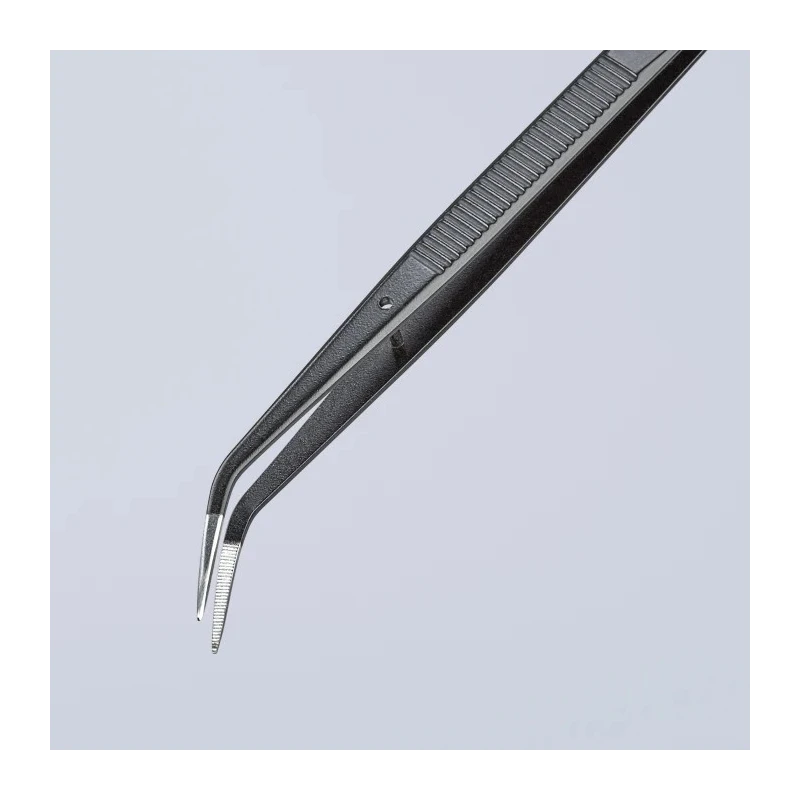 Knipex Steel Serrated Tweezer 155mm Precision Angled 45° Handle Anti-Magnetic Anti-Acid IEC 60900 92 34 37