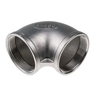 RS PRO Stainless Steel Pipe Fitting 90° Circular Elbow Female G Threaded 2 in x Female G Threaded 2 in 499-3108