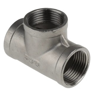 Macreadys RS PRO Stainless Steel Pipe Fitting, Circular Tee, Female G Threaded 1 in x 1 in x 1 in 499-3007