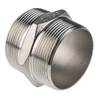 RS PRO Stainless Steel Pipe Fitting Straight Hexagon Nipple Male Threaded 2 in x Male Threaded 2 in 499-3192