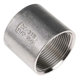 RS PRO Stainless Steel Pipe Fitting Straight Socket Female G Threaded 1-1/2 in x Female G Threaded 1-1/2 in 499-3142