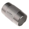 RS PRO Stainless Steel Pipe Fitting Straight Circular Nipple Male Threaded 1-1/2 in x Male Threaded 1-1/2 in 499-3287