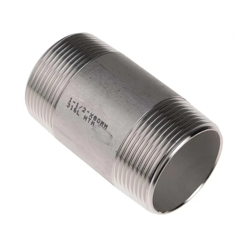 RS PRO Stainless Steel Pipe Fitting Straight Circular Nipple Male Threaded 1-1/2 in x Male Threaded 1-1/2 in 499-3287