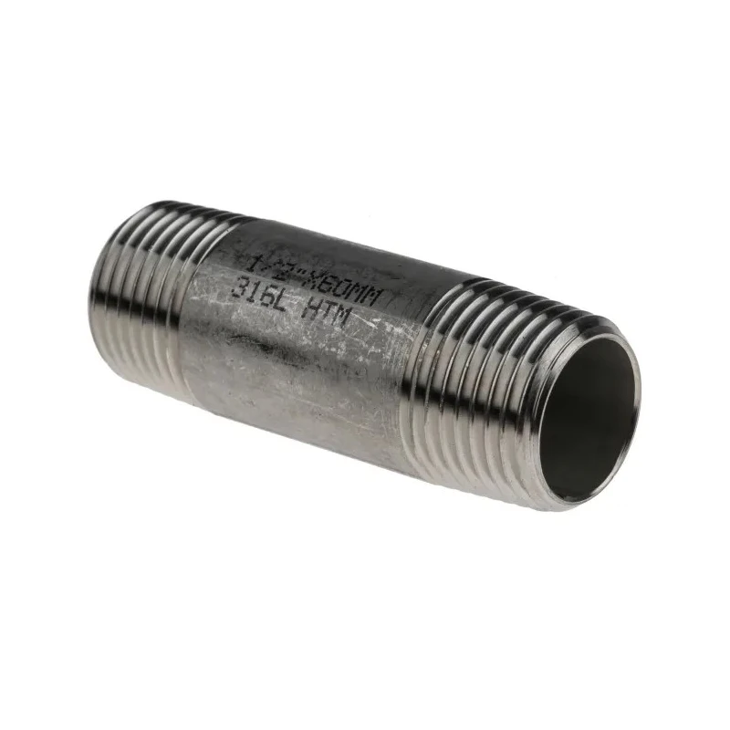 RS PRO Stainless Steel Pipe Fitting Straight Circular Nipple Male Threaded 1/2 in x Male Threaded 1/2 in 499-3243