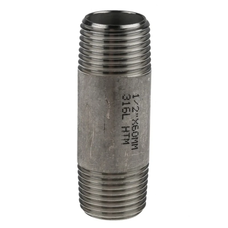 RS PRO Stainless Steel Pipe Fitting Straight Circular Nipple Male Threaded 1/2 in x Male Threaded 1/2 in 499-3243