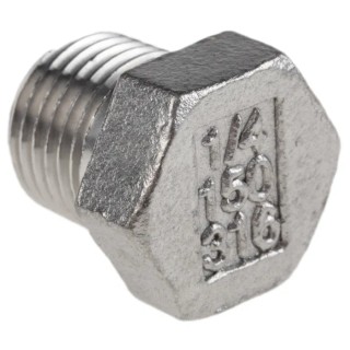 RS PRO Stainless Steel Pipe Fitting Hexagon Plug Male Threaded 1/4 in 316 Stainless Steel 150 lbs 499-3394