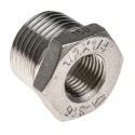 RS PRO Stainless Steel Pipe Fitting Straight Hexagon Bush Male Threaded 1/2 in x Female G Threaded 1/4 in 499-3451