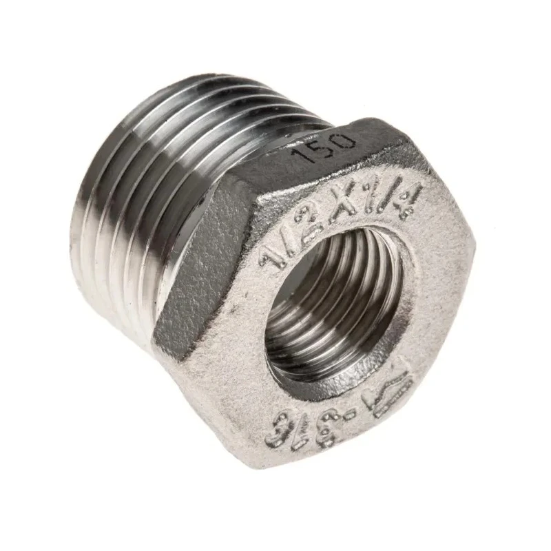RS PRO Stainless Steel Pipe Fitting Straight Hexagon Bush Male Threaded 1/2 in x Female G Threaded 1/4 in 499-3451