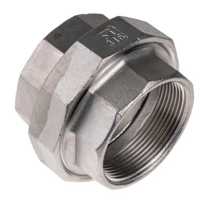 RS PRO Stainless Steel Pipe Fitting Straight Union Female G Threaded 2 in x Female G Threaded 2 in 499-3704