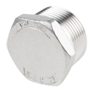 RS PRO Stainless Steel Pipe Fitting Straight Hexagon Plug Male Threaded 1-1/4 in 499-3647
