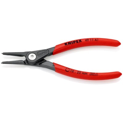 Knipex Precision 1-Piece Circlip Plier, 140mm Overall Length, Straight Jaw, Plastic Coated Handle 49 11 A1