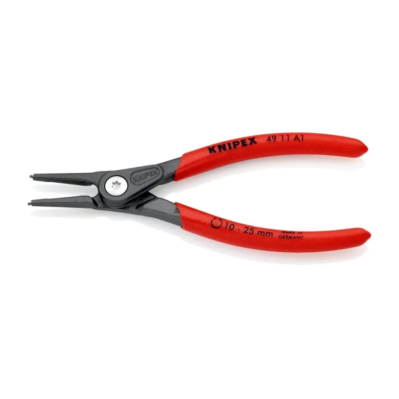 Knipex Precision 1-Piece Circlip Plier, 140mm Overall Length, Straight Jaw, Plastic Coated Handle 49 11 A1