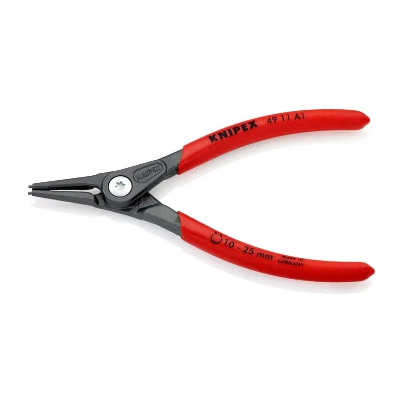 Knipex Precision 1-Piece Circlip Plier, 140mm Overall Length, Straight Jaw, Plastic Coated Handle 49 11 A1