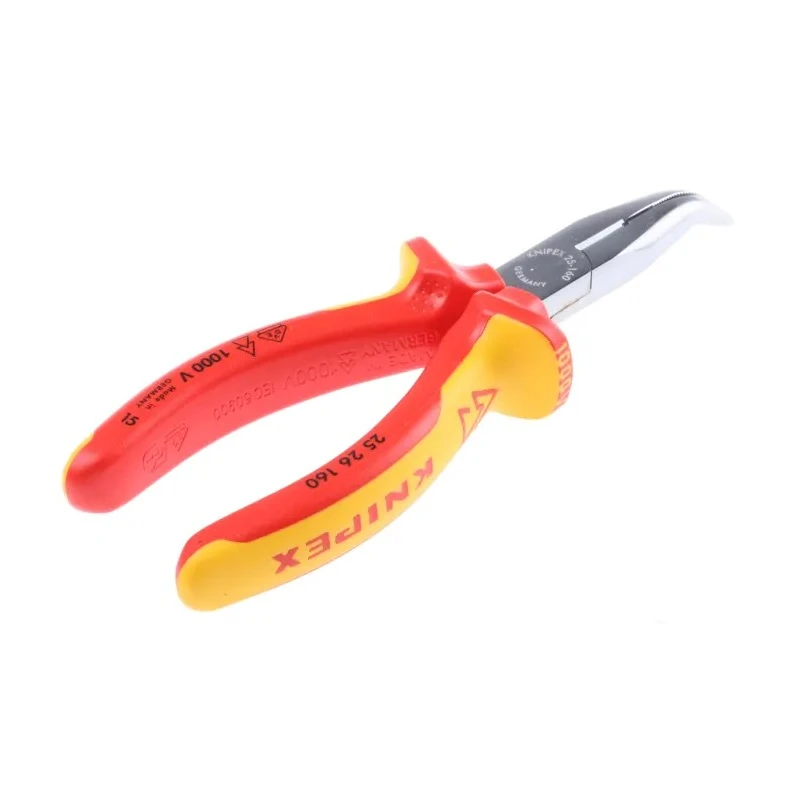 Knipex Long Nose Plier Radio Type Insulated Comfort Grip 160mm Overall Length, 50mm Jaw, VDE 1000V Approved 25 26 160