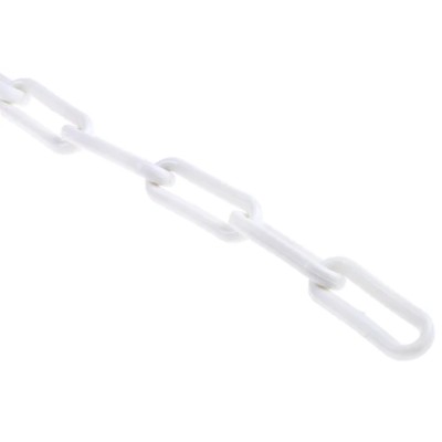 RS PRO White and Red Polypropylene Safety Barrier Chain 8mm Diameter 25m Length 503-679