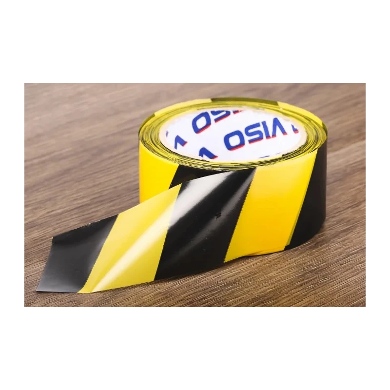 RS PRO Black, Yellow High Density Polyethylene 50 mm x 100 m Hazard Barrier Tape 0.02 mm Thickness 503-708
